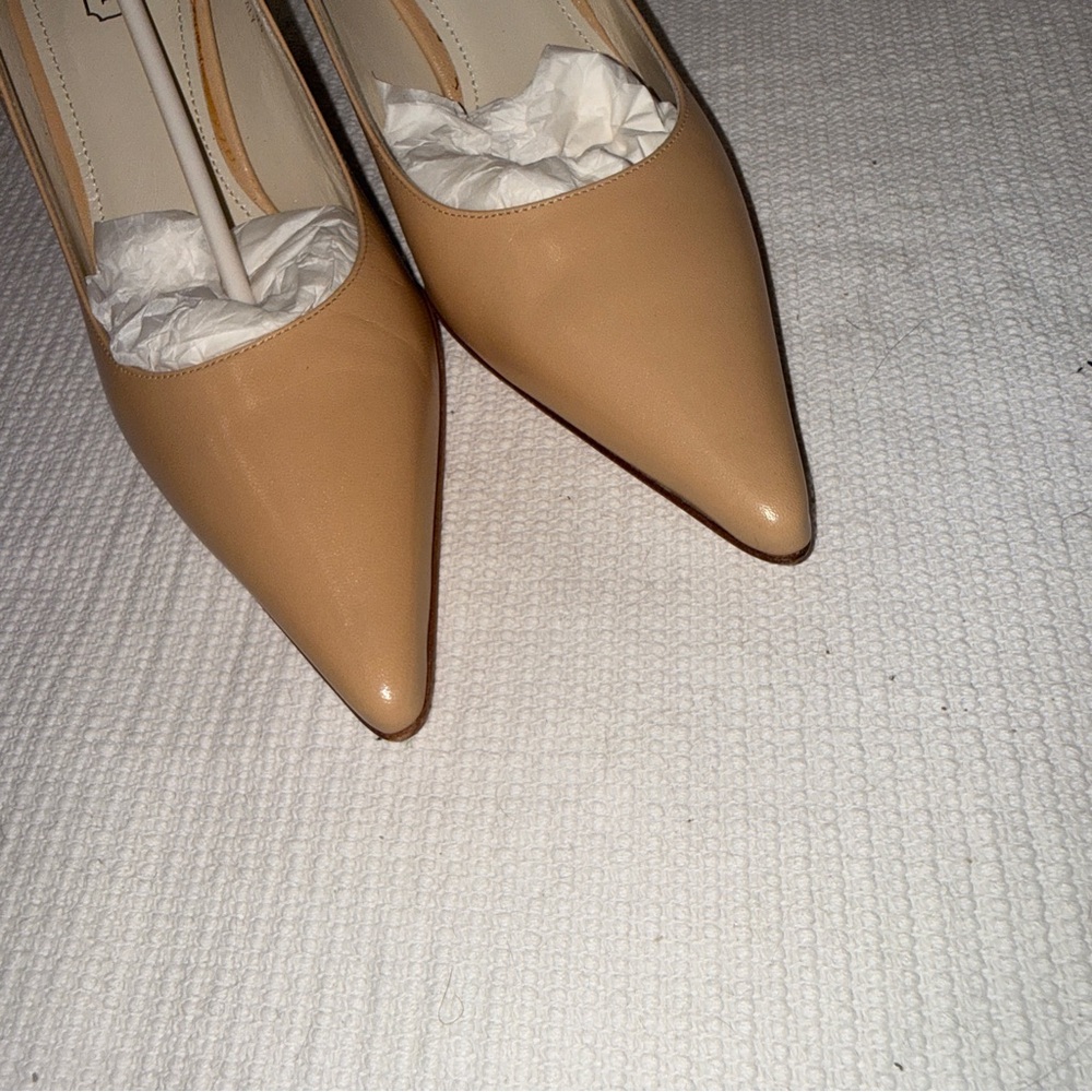 Coach Alison D4 Nude Leather Kitten Heels Size 8B Made in Italy NWOT - Picture 3 of 11